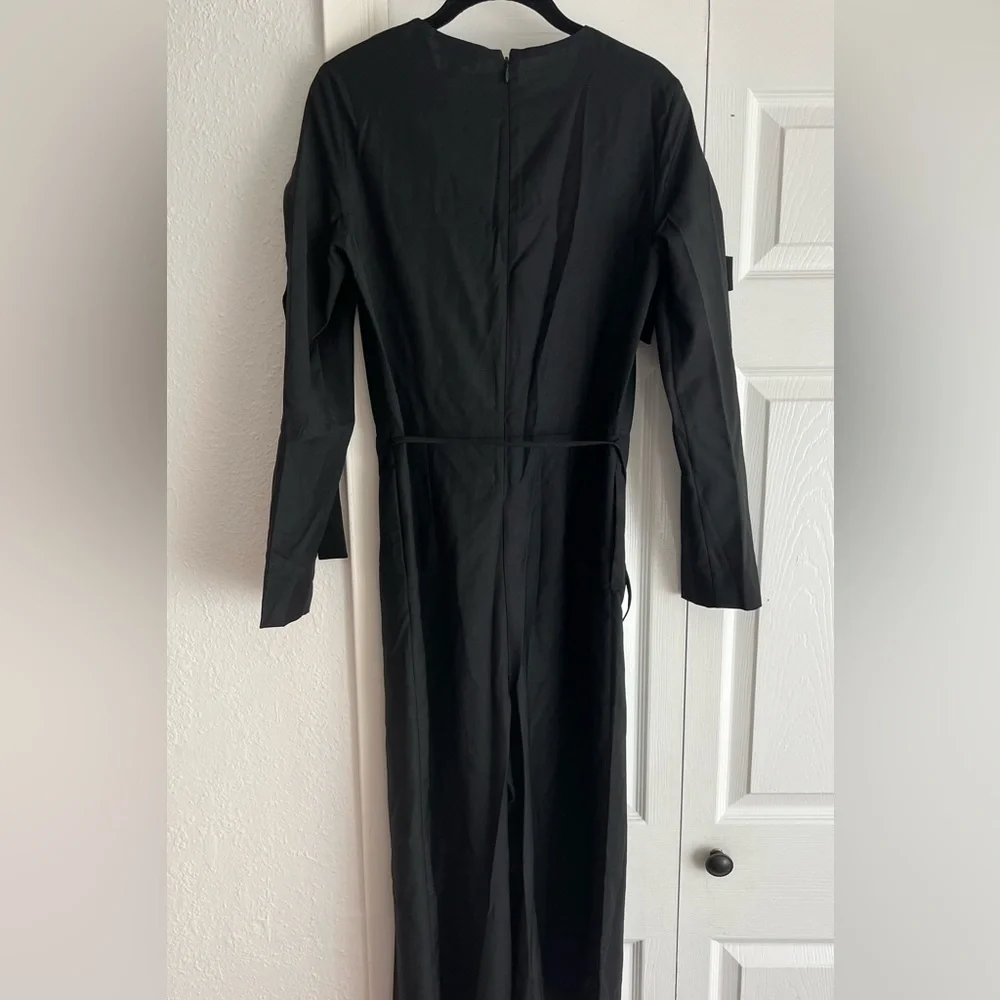 NWT COS Black Long Sleeve Jumpsuit with Sleeve Tie